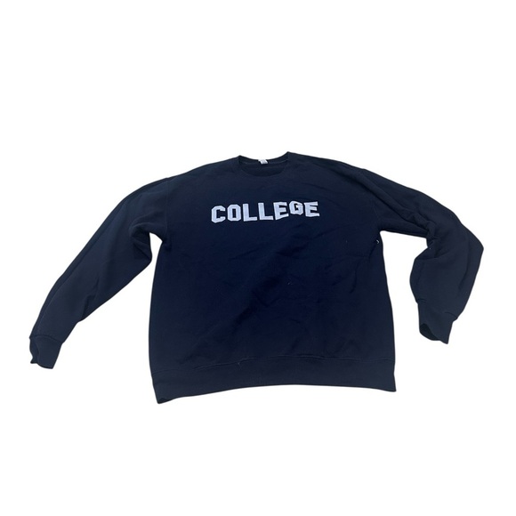 College Crewneck Sweatshirt | Animal House College Sweater Large - Navy Blue - Picture 1 of 5